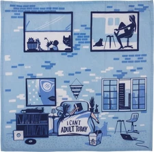 Primitives by Kathy I Cant Adult Blue Kitchen Dish Towel Cotton