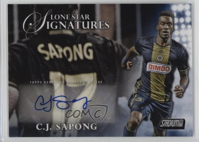 2017 Topps Stadium Club MLS Lone Star Signatures 12/30 CJ Sapong Auto 5c2