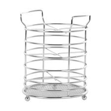 Chrome Cutlery Holder Metal Utensil Caddy for Kitchen Tabletop & Storage