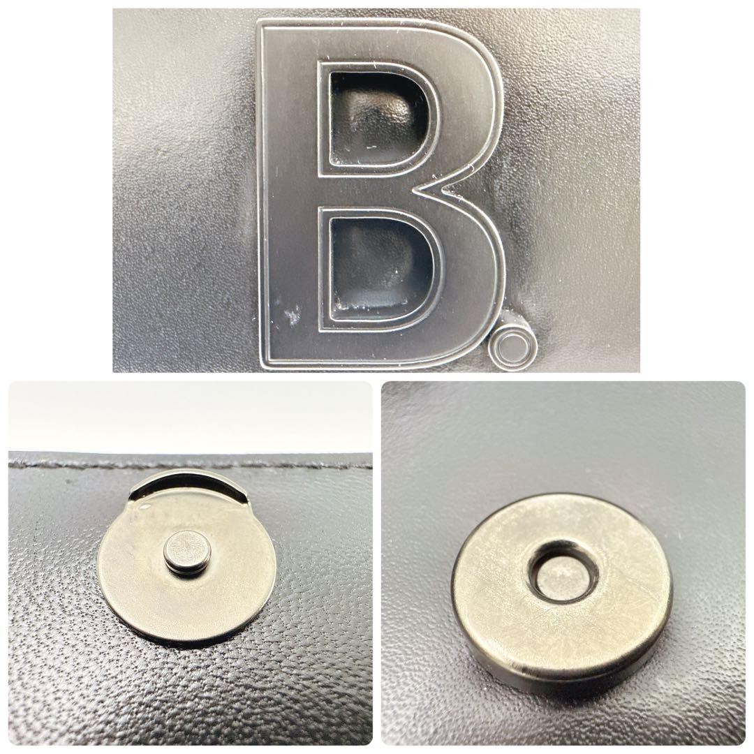 Balenciaga B Logo Women's Shoulder Bag Crossbody Clutch 2way Leather Black thumbnail 10