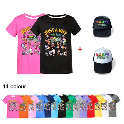 Dandy's World Kinderbekleidung Baumwolle Kurzarm Mode T-Shirt Hut High