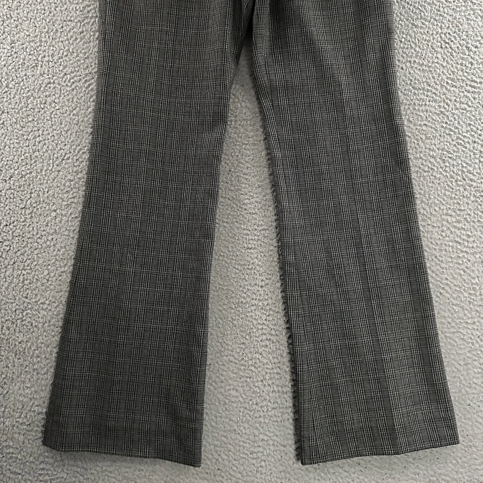 Pantalones para mujer Elie Tahari gris talla 6 tiro medio corte bootcut a cuadros carrera mezcla de lana Foto 3 de 4
