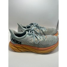 Hoka Clifton 8 Running Shoes Womens 8 Blue Orange Athletic Sneakers