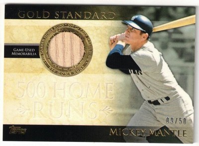 MICKEY MANTLE - 2012 Topps Gold Standard Relics Game-Used Bat 09/50 - Yankee HOF