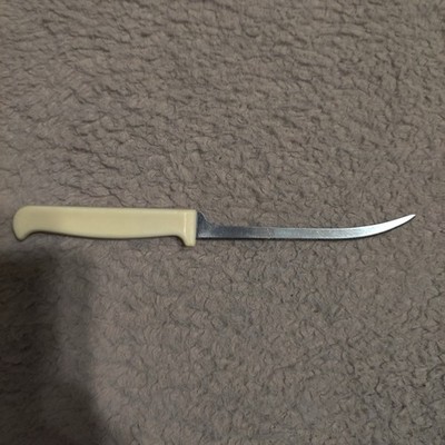 Vintage Quikut Fruit & Vegetable Knife Stainless Cream Handle Tomato Knife 8.25 
