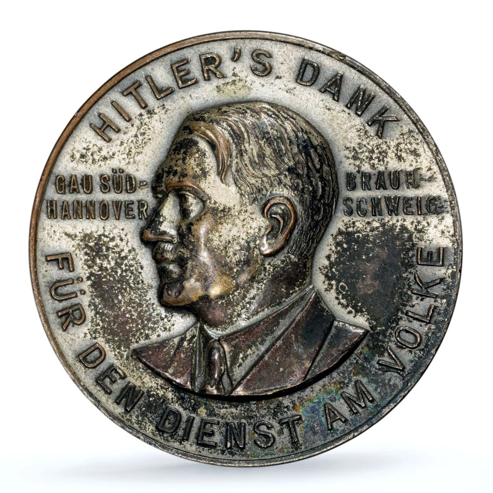 Germany Third Reich Hitler South Hanover C-210 AU 55 PCGS silvered AE medal 1934 - Image 3 of 4