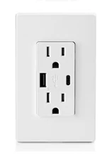 NIB LEVITON Decora+ USB In-Wall Charger Outlet Type A Smart Chip Amp Light Gray