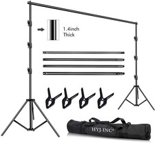 10 x 10Ft Photo Video Studio Heavy Duty Adjustable Muslin Backdrop Stand Back...