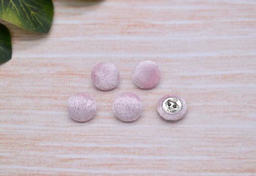 Set of 5 Pink Velvet Handmade Fabric Covered Shank Buttons - 12mm,18mm,22mm - Picture 3 of 8