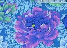 OOP Kaffe Fassett FreeSpirit - Philip Jacobs Brocade Peony PJ062 - AQUA 1/2 yd