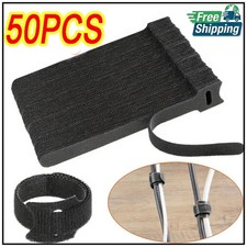50pcs Reusable Cable Ties Hook and Loop Wire Cord Organizer Straps Management