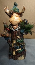 moose figurine nature holiday 11.5" resin 