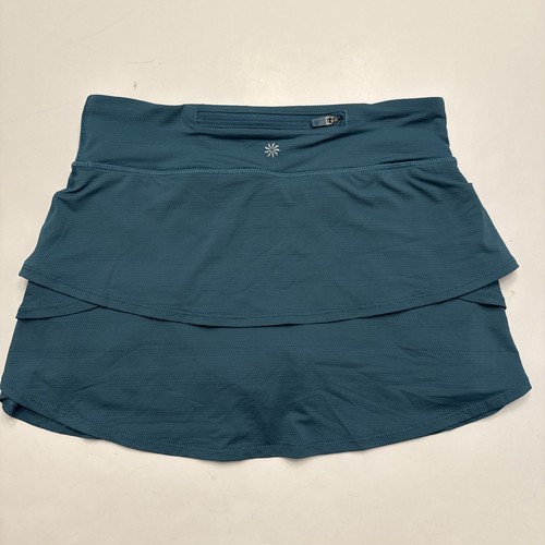 Athleta Girl Swing Skort XL/14 Athletic Layered Golf Tennis Zip Pocket Green - Picture 3 of 11