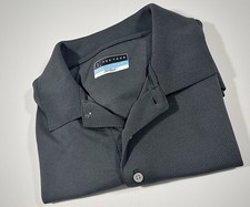PGA Tour Polo Shirt Mens L Gray Airflux Moisture Wick Sun Protection Golf