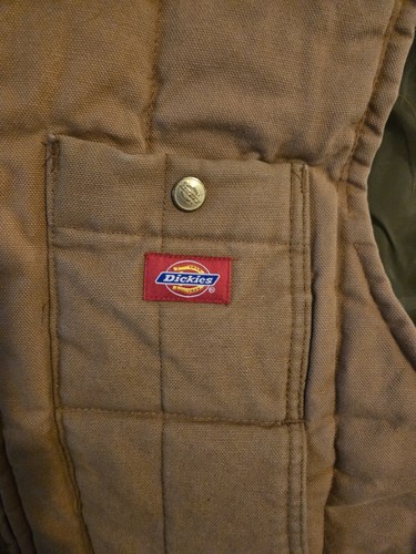 Dickies Work Vest Jacket Size XL Brown Lined - Picture 3 of 5