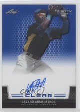 2017 Leaf Trinity Clear Auto Blue 23/25 Lazaro Armenteros #CA-LA1 Auto jc3