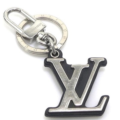Auth LOUIS VUITTON LV Classic Charm Key Ring Black/Silver Metal M00971 - 56670k