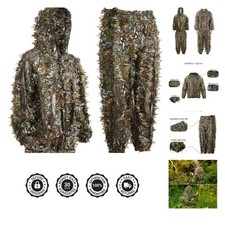 Ghillie Suit Gilly Hunting Suits Pants 3D Leaf Camo Camouflage Coveralls Yout...