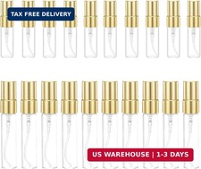 20 Pcs Perfume Bottles 3ml 5ml Empty Gold Mini Sample Bottle Clear Fine Mist