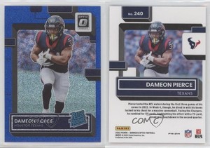 2022 Panini Donruss Optic Rated Blue Glitter Prizm Dameon Pierce #240 Rookie RC