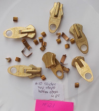 6 pc 10 SLIDER LOT with Top  Bottom Stops Lightning Gold Zipper Pulls NEW .21