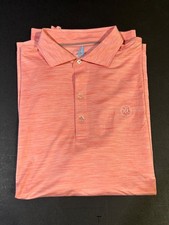 NWT MEN'S JOHNNIE-O FEATHERWEIGHT POLO, SIZE: M, COLOR: PINK HEATHER M29 