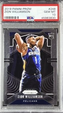 2019-20 Panini Prizm Zion Williamson RC Rookie #248 Pelicans PSA 10 ⚪️✨️