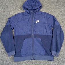 Nike Mens Navy Blue Hybrid Fleece Full Zip Hoodie Jacket 863781-429 Size M
