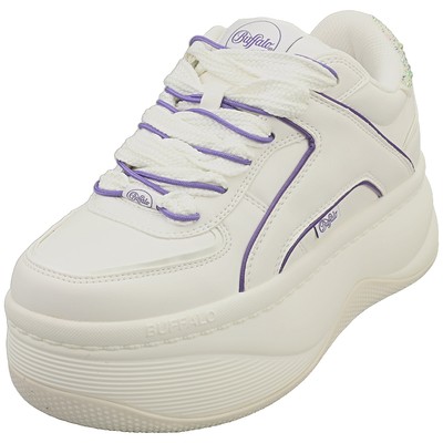 Buffalo Orcus Luxe Vegan Womens Platform Boots in White Purple - 9