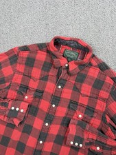 Polo Ralph Lauren Country Shirt Mens L Red Buffalo Plaid Western Pearl Snap