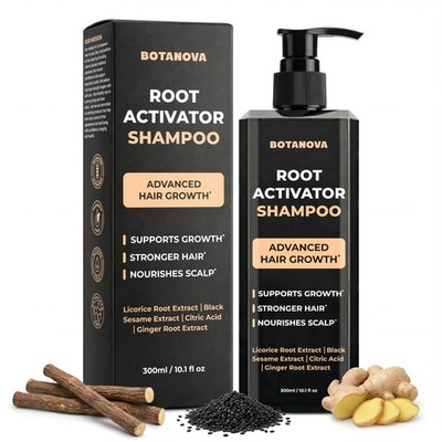 BOTANOVA Root Activator Shampoo for Men: Hair Growth Shampoo for Hair Loss and