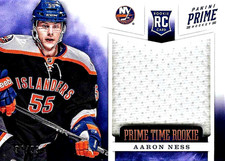 2012-13 Prime Time Rookie Large Jersey Relic Card of D Aaron Ness 34/99 (12-13). rookie card picture