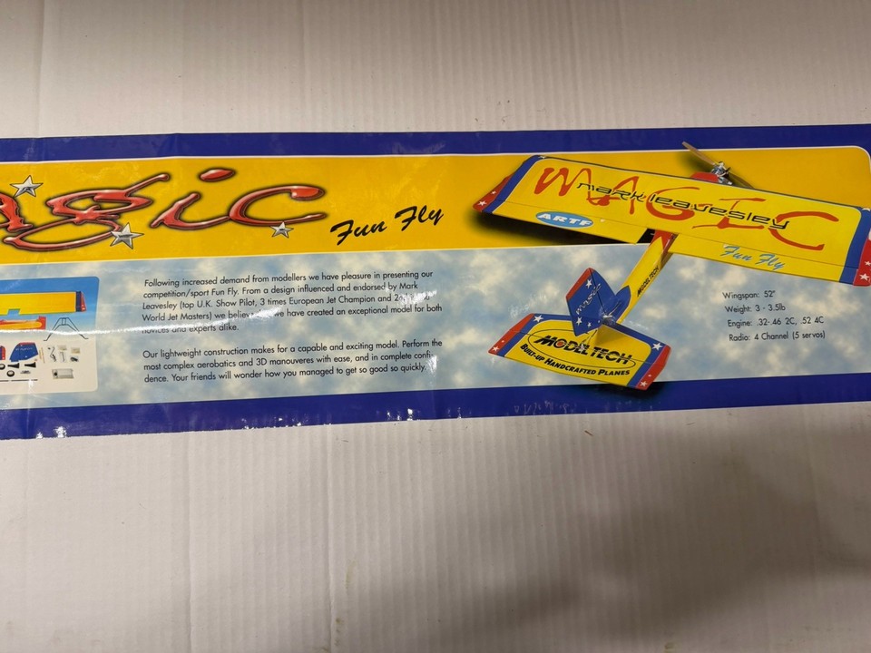 Model Tech Fun Fly Vintage NIB Model Tech ARTF Magic Fun Fly Aerobatic 3D RC Airplane ARF ...