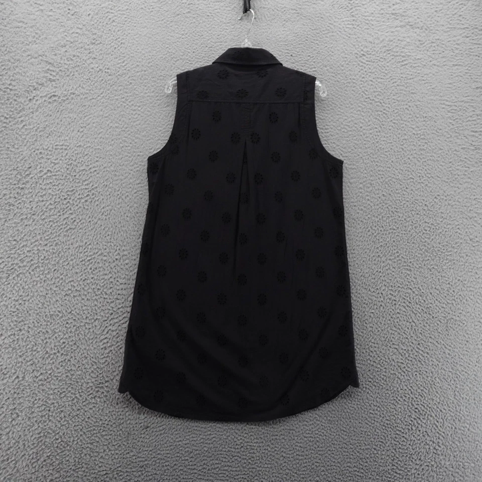 Vestido Camisa Vineyard Vines Ojales 12 Negro Sin Mangas Cuello Algodón Cambio Mujeres Foto 2 de 4