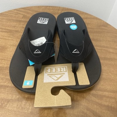 Reef Mens Sandals 2026 Fanning Mens size 9 Black Silver Flip Flop