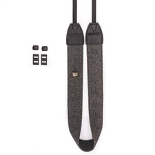 Grey Vintage Camera Shoulder Neck Strap Cotton Leather Belt For DSLR Cameras