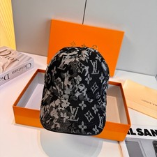 Prada Black Unisex Denim Jacquard Baseball Cap