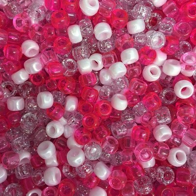 100 Princess Mix Perlen Pony Perlen 9x6mm Fassform Kunststoffperlen