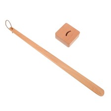 Wooden Shoe Horn Pregnancy Helper Long Boot Remover Handle Shoehorn