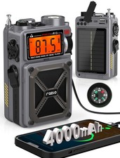 Digital Shortwave Radio with Bluetooth 5.4,AM/FM/SW NOAA 4000mAh, Grey