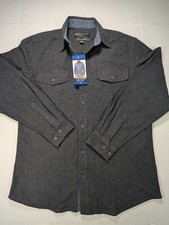 Grizzly Mountain Men's Double Brushed Chamois Flannel Graphite Large NWT