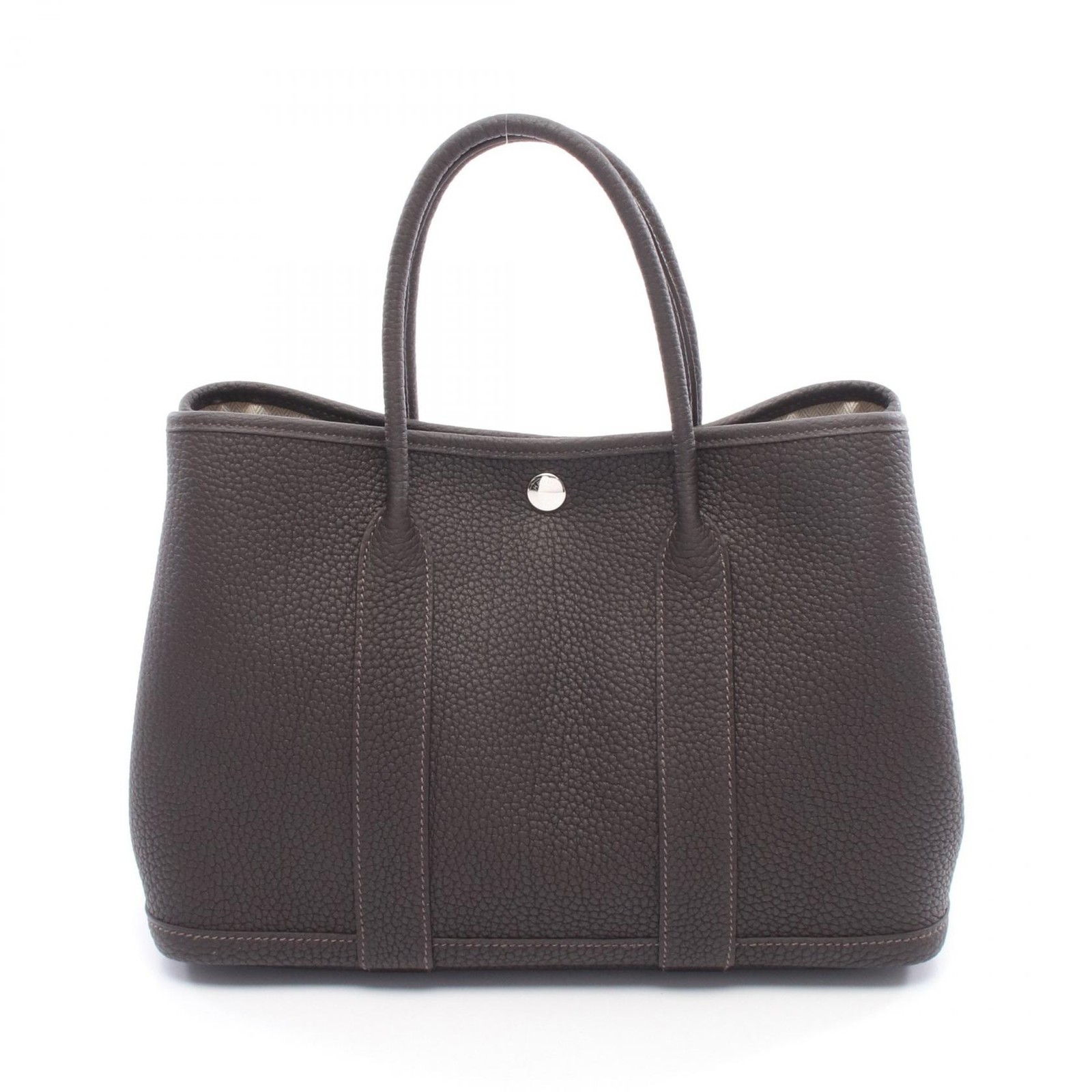 HERMES Garden Party TPM Tote Handbag Negonda leather Brown Bai brun SHW Women K