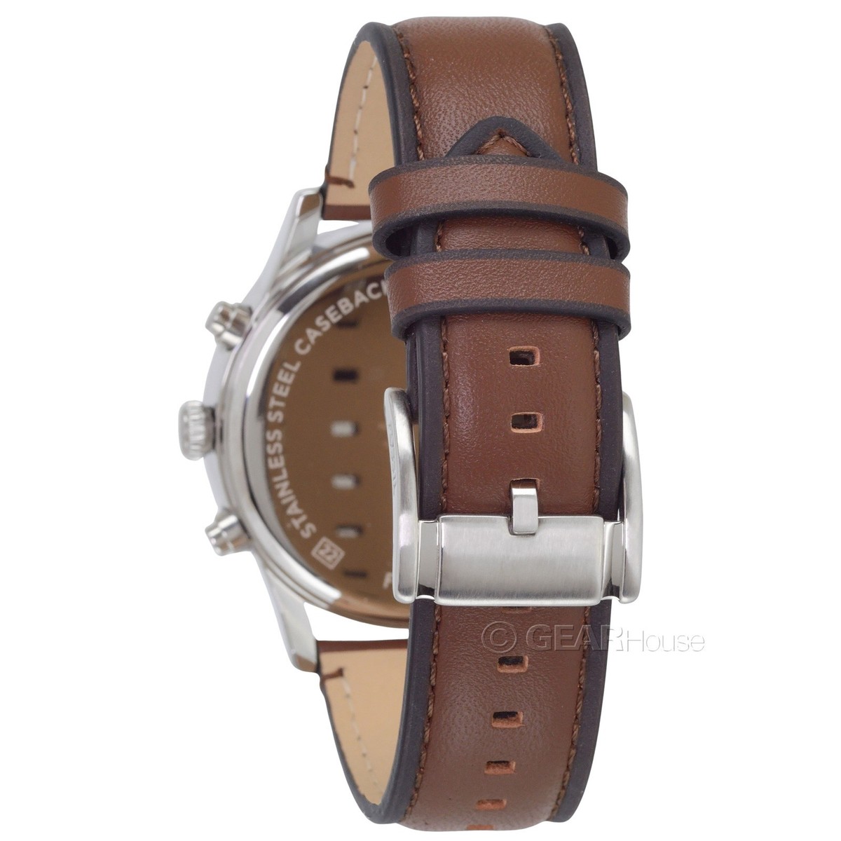 Fossil Trio Leather Band Watches in Black, Cream, and Red Sport Tourer Chronograph Brown Leather Watch - FS6042 - Fossil main image 3