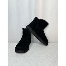UGG Women's Black Classic Mini Fluff High-Low Boots, Size 8 Cozy Streetwear