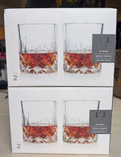 TWO Sets of 2 Viski Admiral Tumblers - Four 10oz Glasses Total - NEW