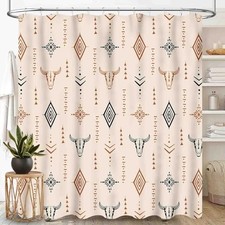 Western Shower Curtains for Bathroom, Boho 72"W x 72"L Pack of 1 Western-16