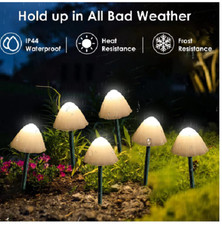 Solar Powered Mushroom Fairy String Lights 8Mode Waterproof Garden Light Outdoor