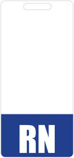 Blue RN Badge Buddy - Heavy Duty Double-Sided ID Tags for Nurses