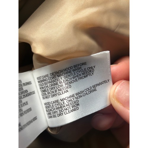 Chaleco acolchado Michael Kors capucha de piel sintética beige estampado de guepardo logotipo MK 1x nuevo sin etiquetas - Imagen 9 de 11