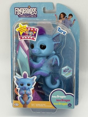 Fingerlings Glitter Baby Dragon (Blue) Tara Interactive Electronic Pet - Sealed